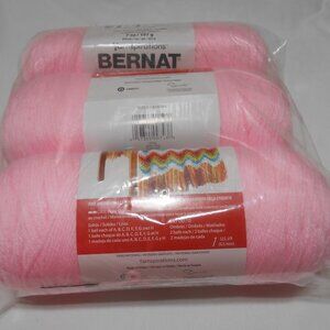NEW LOT 3+ BERNAT YARNSPIRATIONS BABY PINK YARN 7 OZS/440 YDS EACH 100% ACRYLIC